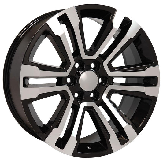 OE WHEELS CV44 22x9 6X139.7 24 BLACK MACHINED