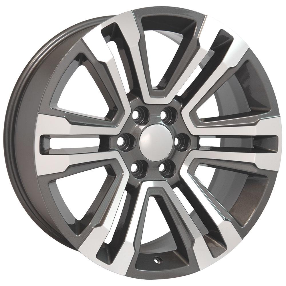 OE WHEELS CV44 22x9 6X139.7 24 HYPER BLACK MACHINED
