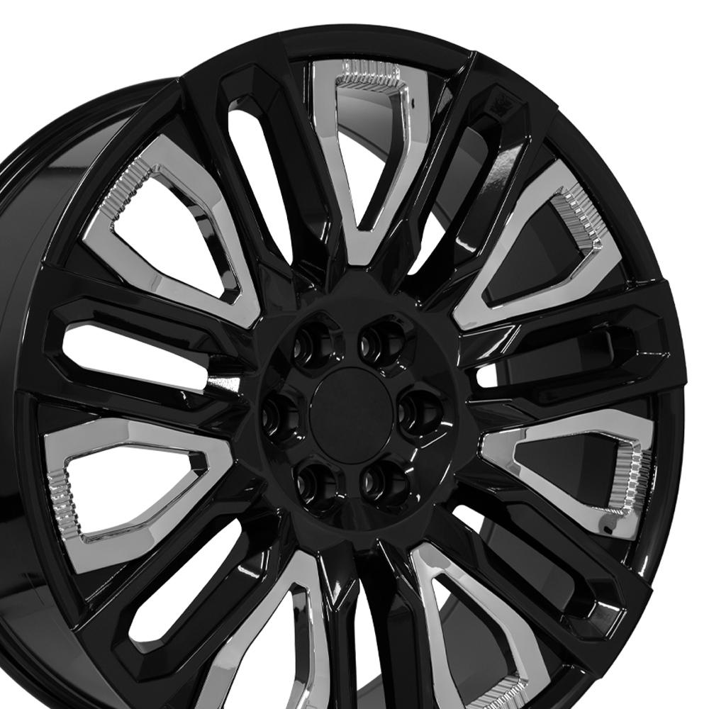 OE Wheels CV57 Wheel Gloss Black with Chrome Insert