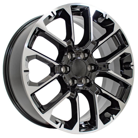OE WHEELS CV67 22x9 6X139.7 28 BLACK MACHINED