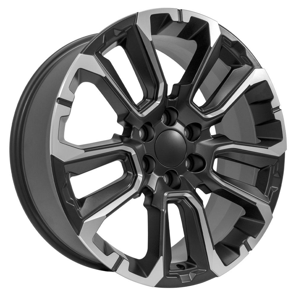 OE WHEELS CV68 22x9 6X139.7 28 SATIN BLACK WITH MILLED EDGE