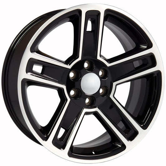 OE WHEELS CV74 22x9 6X139.7 24 BLACK MACHINED