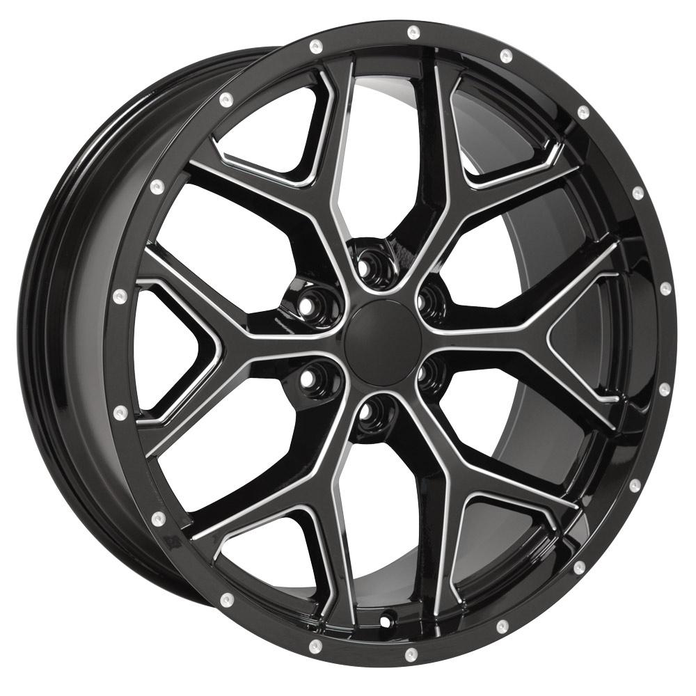 OE WHEELS CV98 22x9.5 6X139.7 24 BLACK WITH MILLED EDGE