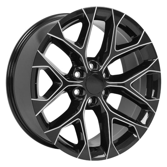 OE WHEELS CV98 22x9 6X139.7 24 BLACK WITH MILLED EDGE