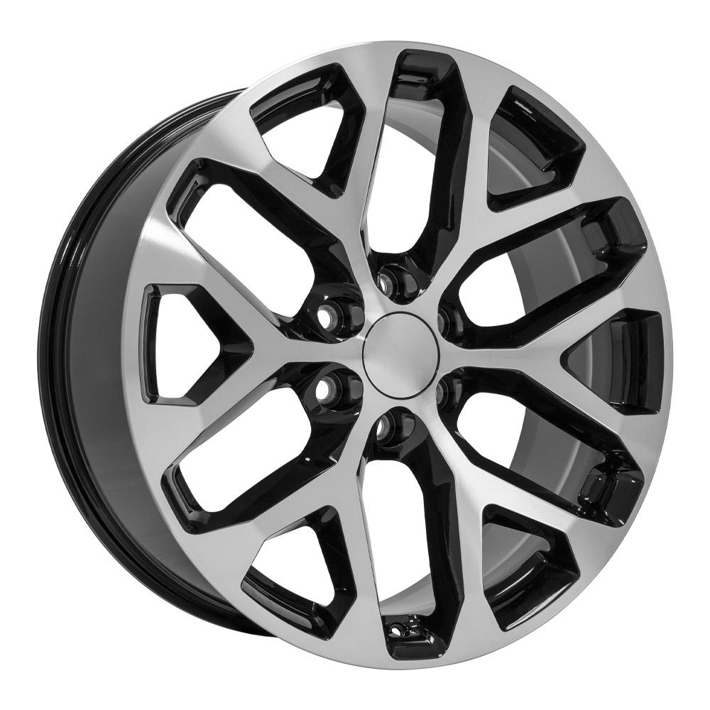 OE WHEELS CV98 22x9 6X139.7 24 BLACK MACHINED
