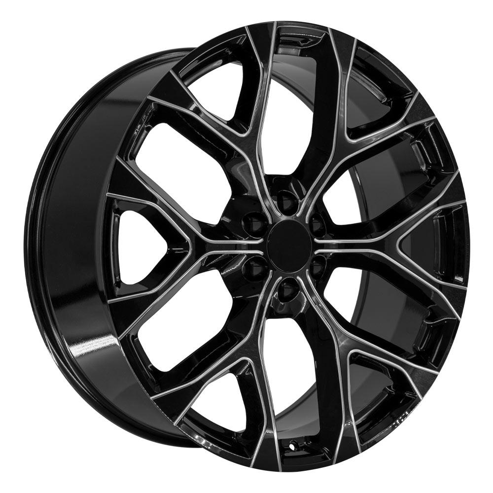 OE WHEELS CV98 26x10 6X139.7 24 BLACK WITH MILLED EDGE