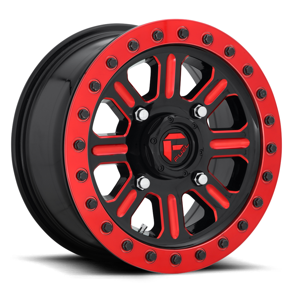 Fuel UTV D911 HARDLINE BEADLOCK GLOSS BLACK RED TINTED CLEAR