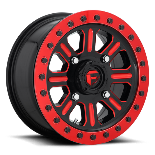 Fuel UTV D911 HARDLINE BEADLOCK GLOSS BLACK RED TINTED CLEAR