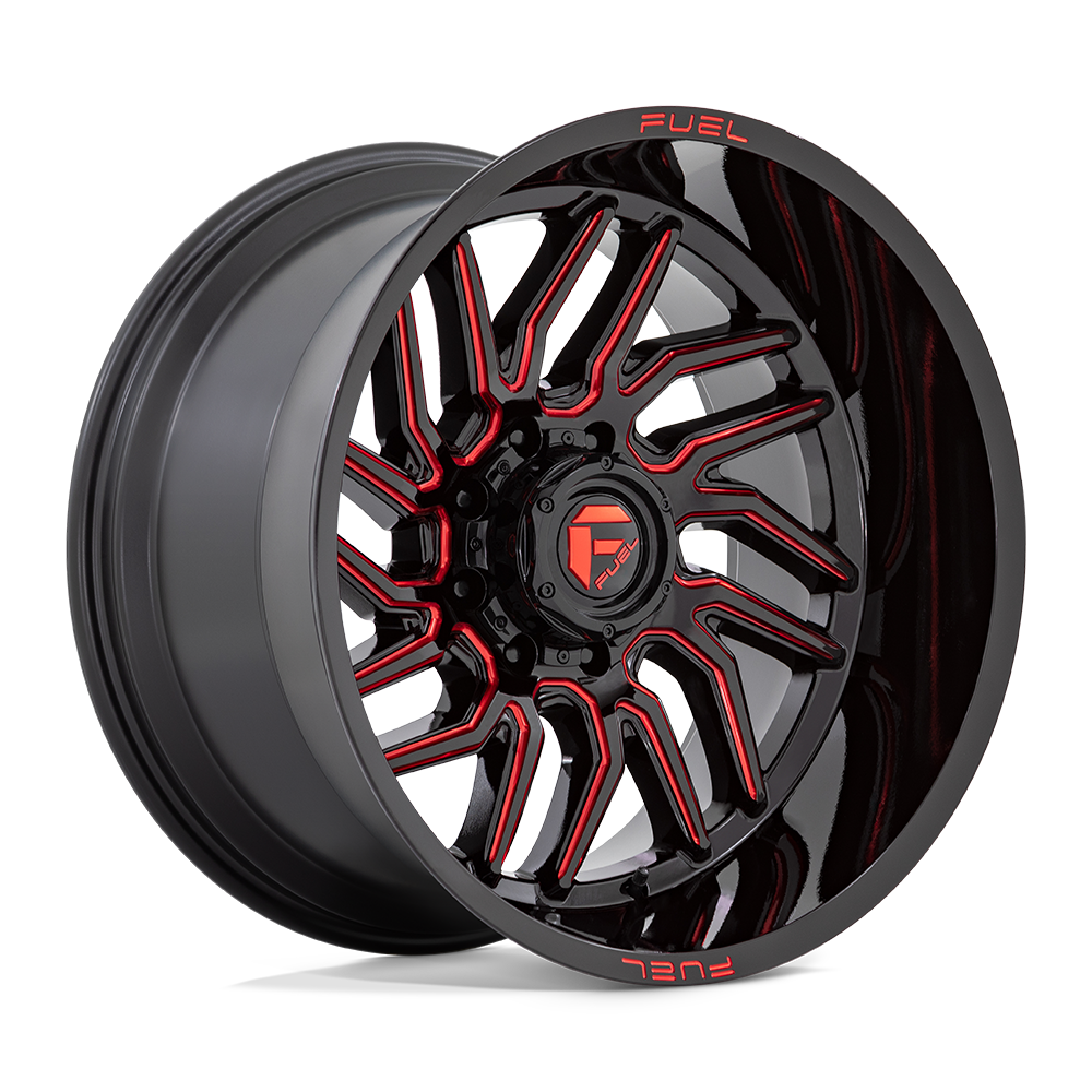 Fuel D808 HURRICANE GLOSS BLACK MILLED RED TINT