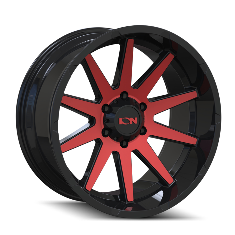 ION 143 Custom Wheel Gloss Black Red Machined