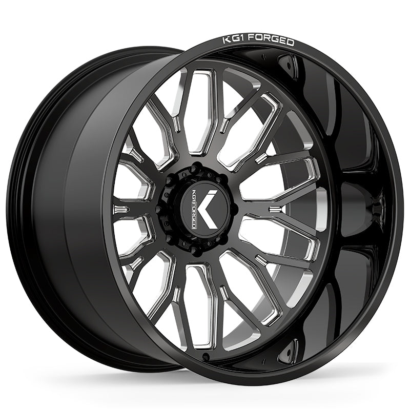 KG1 JACKED CUSTOM WHEEL GLOSS BLACK MILLED
