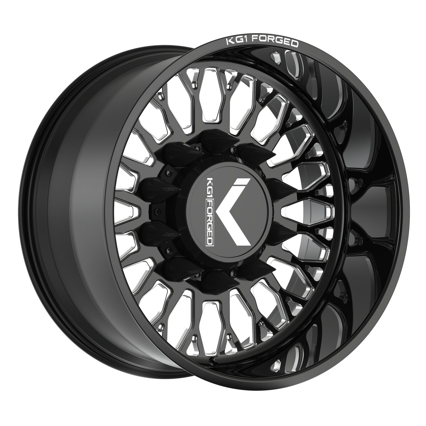 KG1 JACKED-S CUSTOM WHEEL GLOSS BLACK MILLED