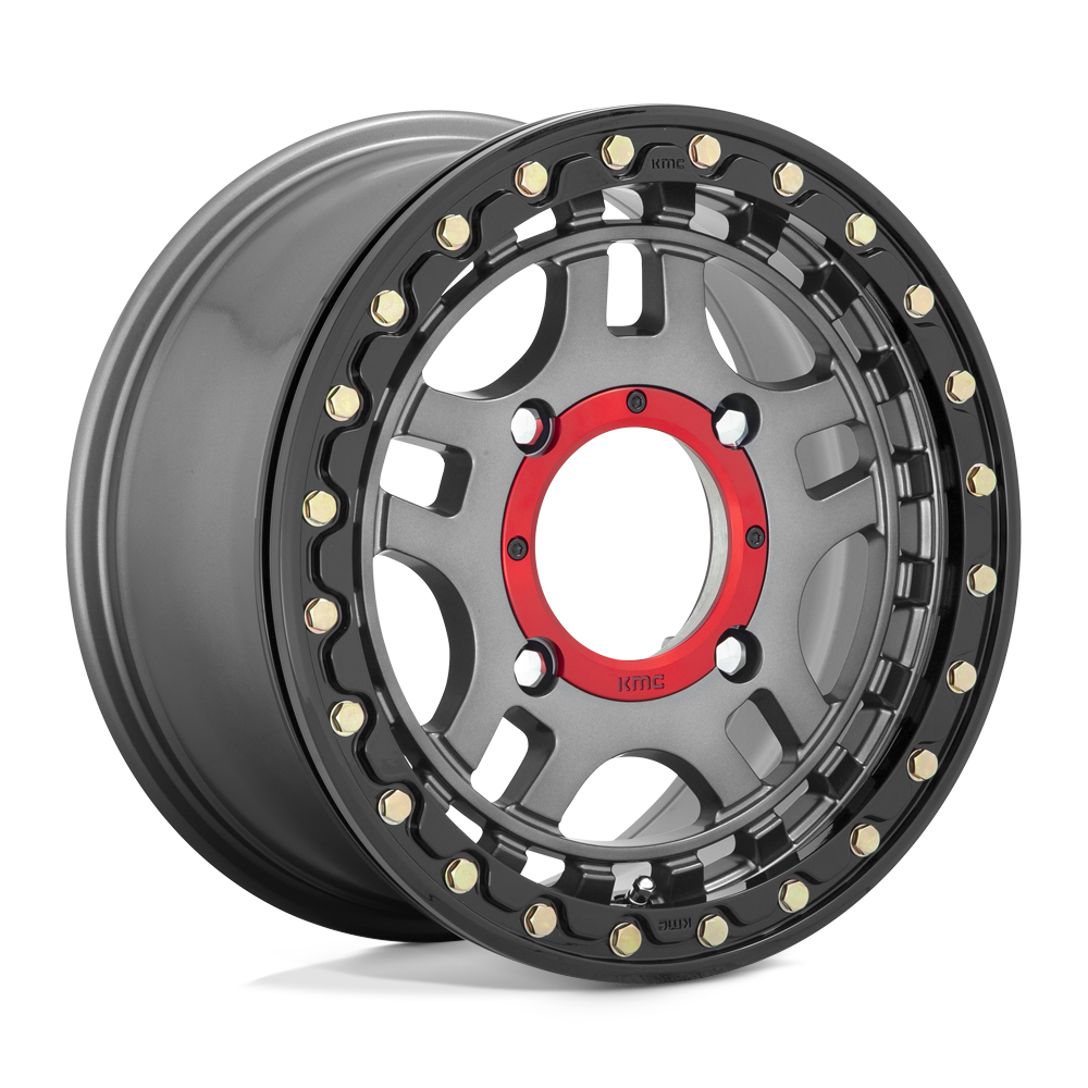 KMC Powersports KS240 RECON BEADLOCK GUN METAL WITH GLOSS BLACK RING