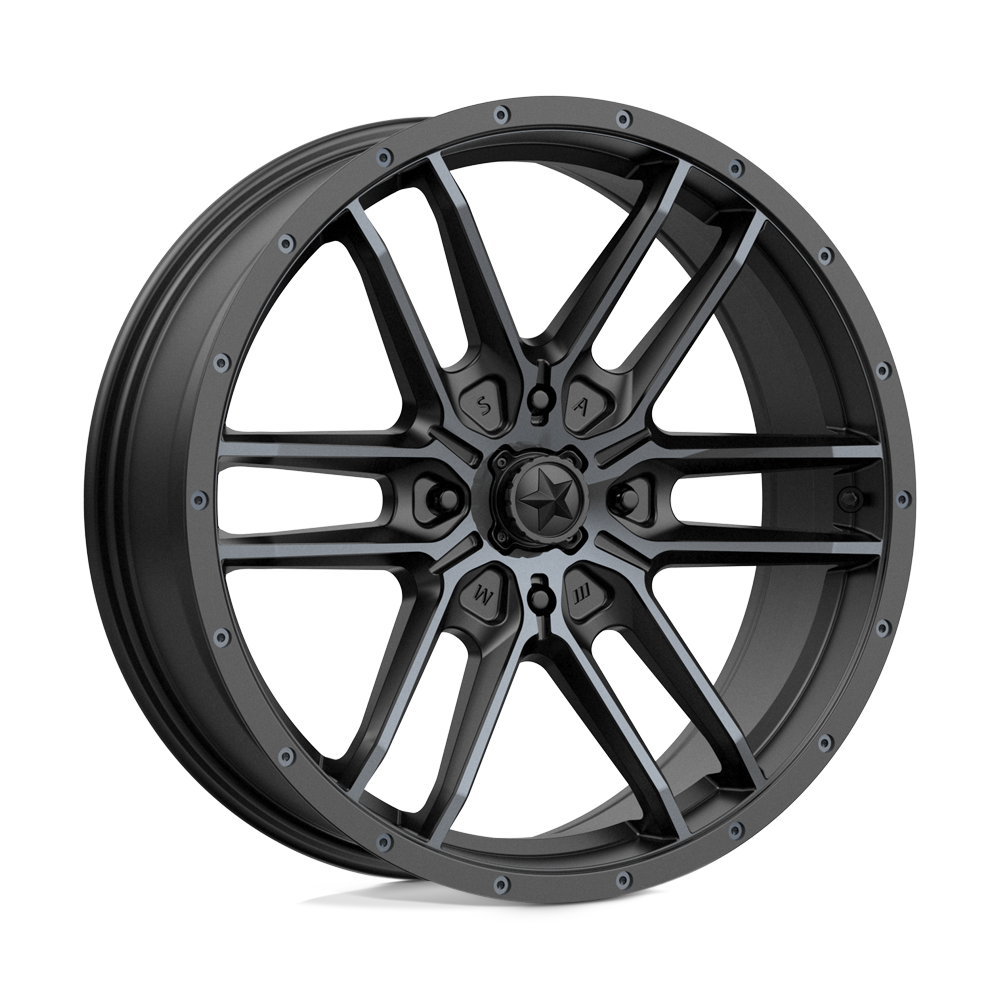 MSA Offroad Wheels M43 FANG SATIN BLACK WITH TITANIUM TINT