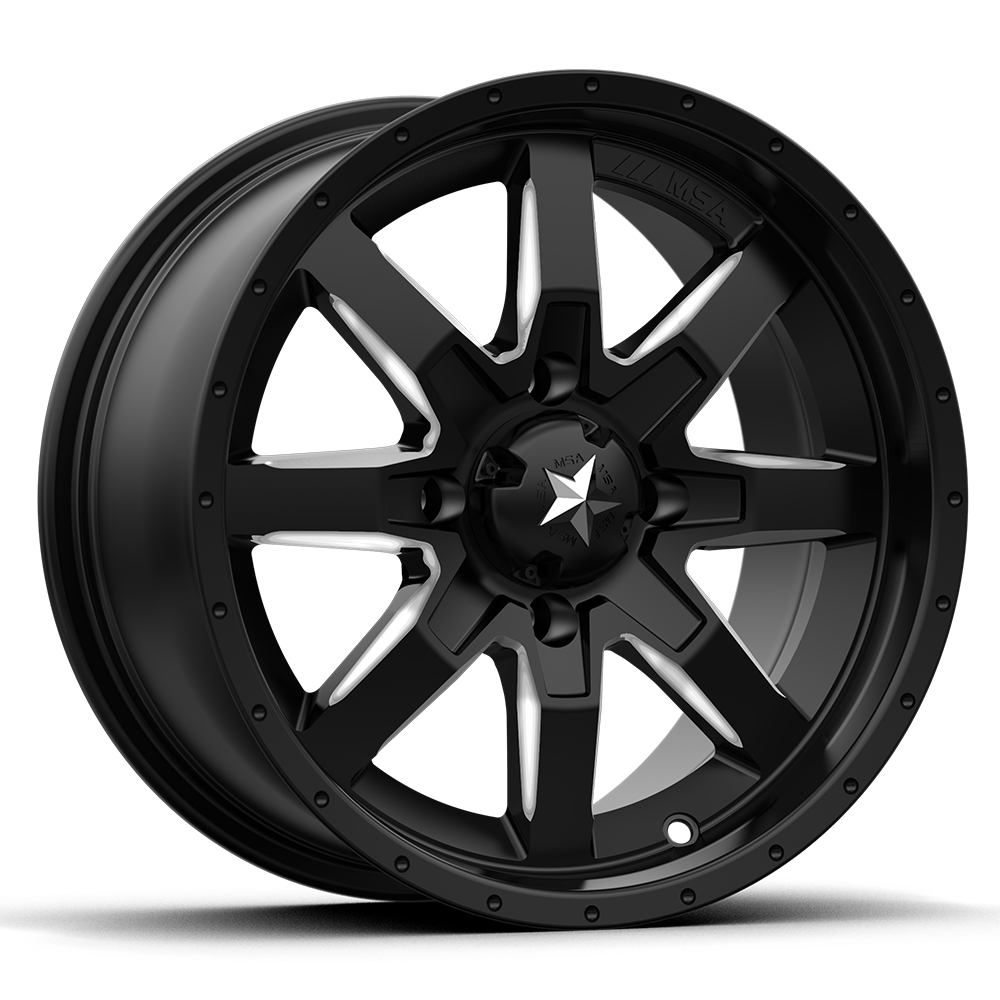 MSA Offroad Wheels M25 ROCKER MILLED FLAT BLACK
