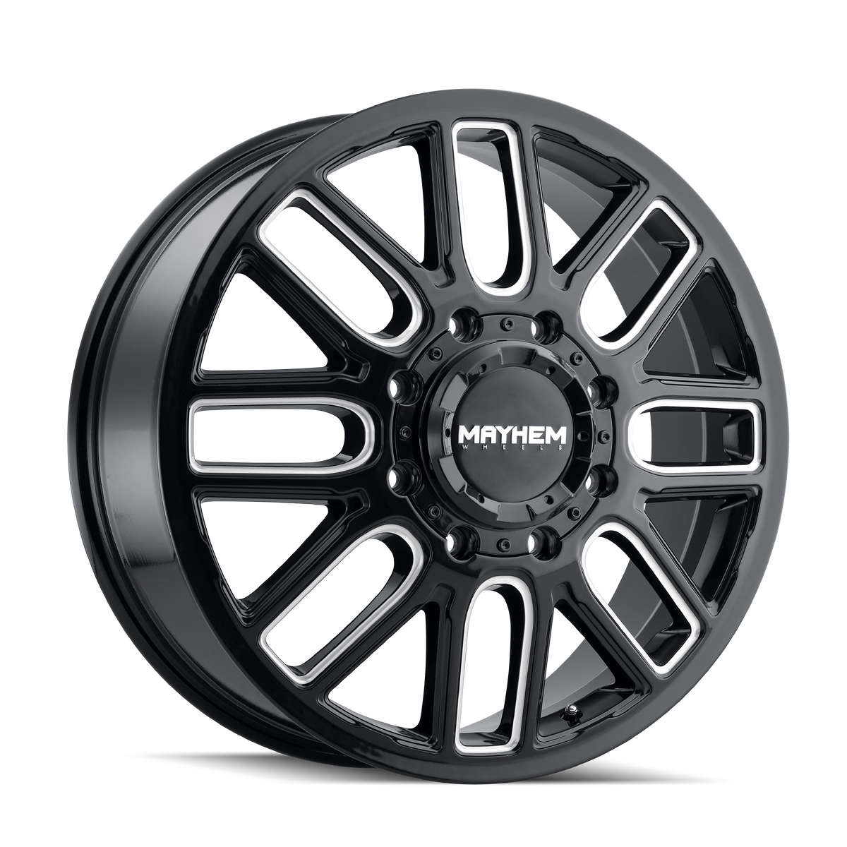 Mayhem Cogent Dually 8107D Front Custom Wheel Gloss Black Milled