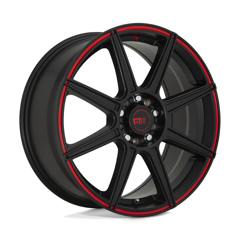 Motegi MR142 CS8 SATIN BLACK WITH RED STRIPE