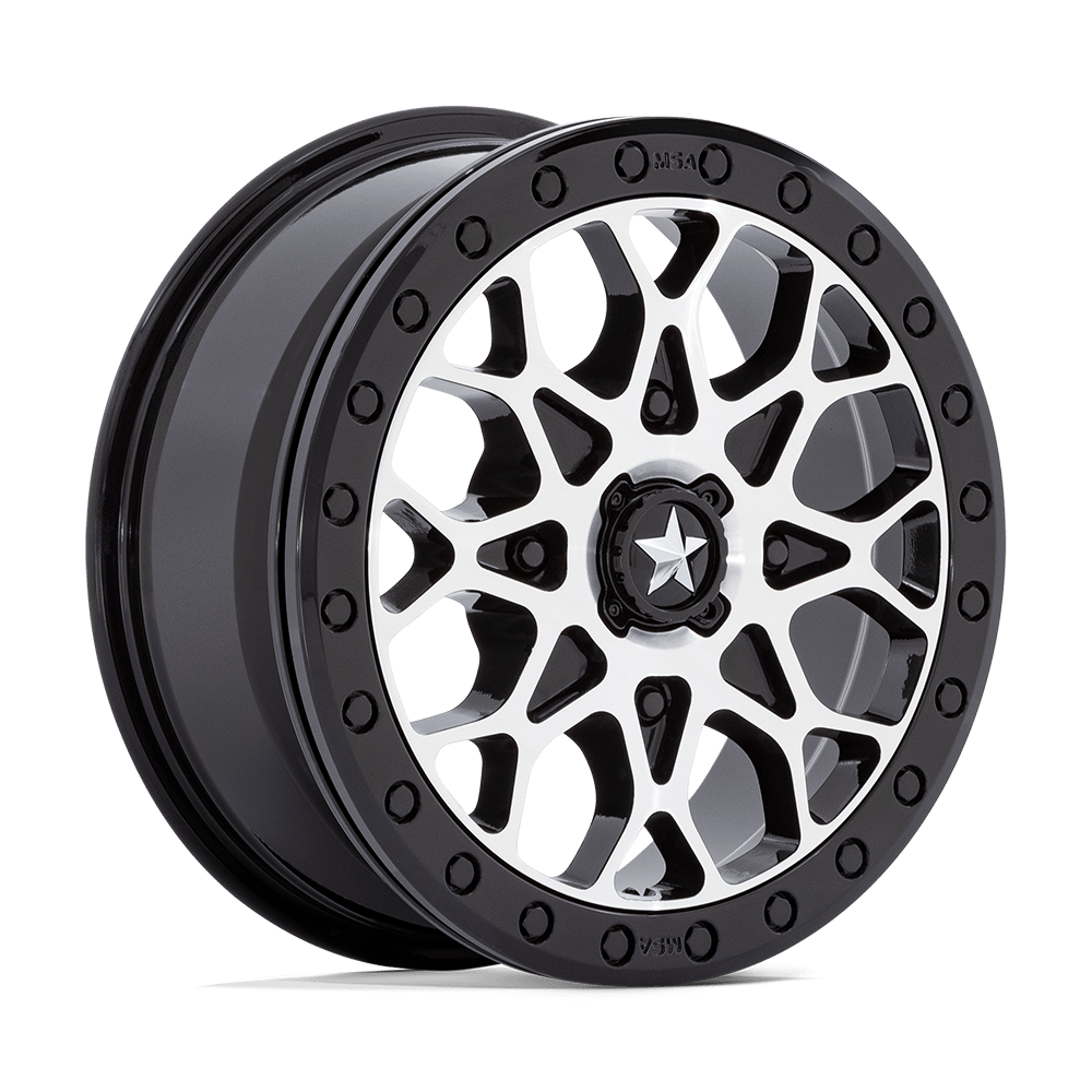 MSA Offroad Wheels M48 PORTAL BEADLOCK GLOSS BLACK MACHINED WITH GLOSS BLACK RING