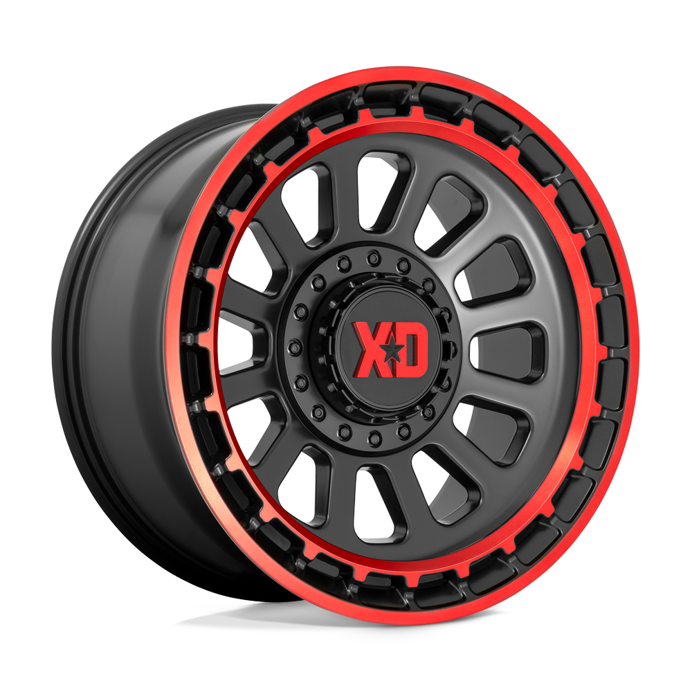XD XD856 OMEGA SATIN BLACK MACHINED LIP WITH RED TINT