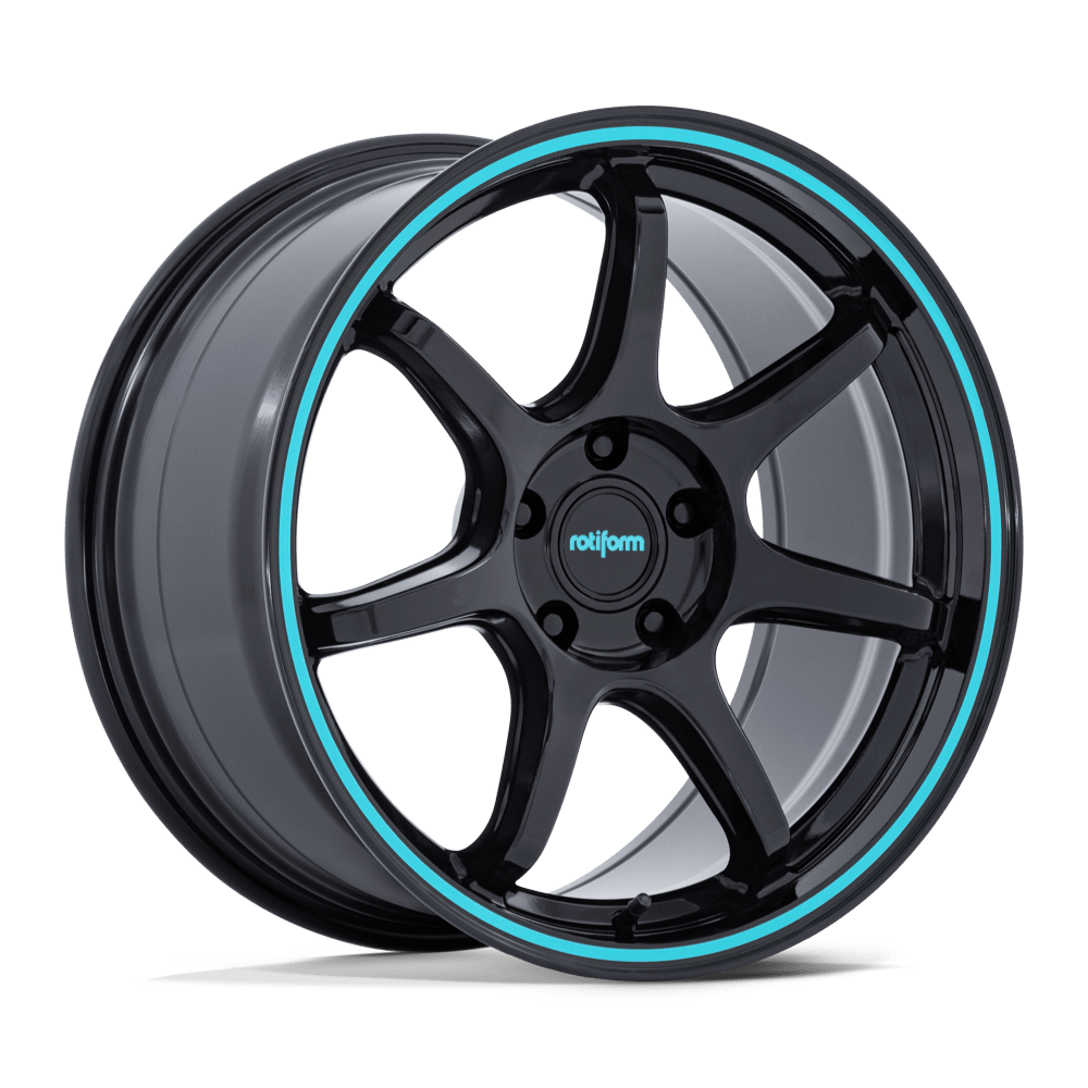 Rotiform RC208 BPU GLOSS BLACK W/ TEAL STRIPE