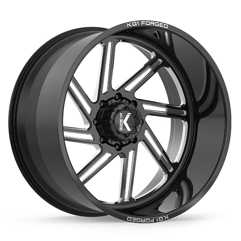KG1 SPOOL CUSTOM WHEEL GLOSS BLACK MILLED