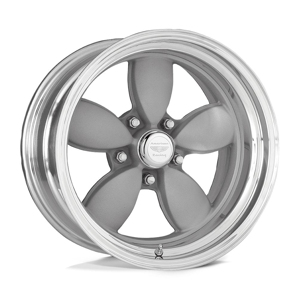 American Racing Vintage VN402 CLASSIC 200S TWO-PIECE VINTAGE SILVER CENTER POLISHED BARREL