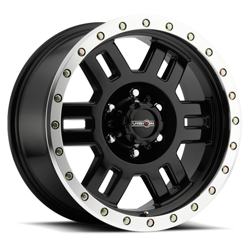 VISION MANX CUSTOM WHEEL Gloss Black Machined Lip