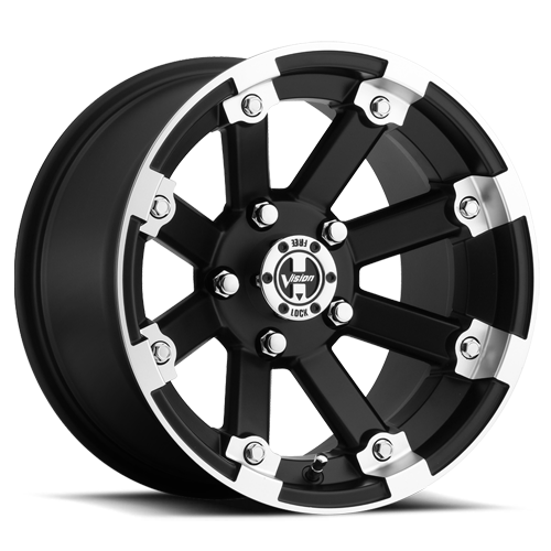 VISION LOCKOUT CUSTOM WHEEL Matte Black Machined Lip