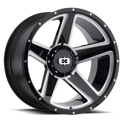 VISION EMPIRE CUSTOM WHEEL Gloss Black Milled Spoke