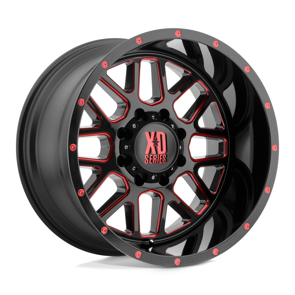 XD XD820 GRENADE SATIN BLACK MILLED WITH RED CLEAR COAT