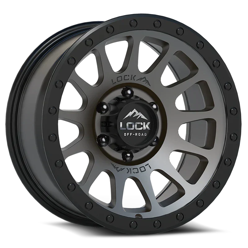 LOCK OFF-ROAD YOSEMITE WHEELS MATTE GUNMETAL W/MATTE BLK RING