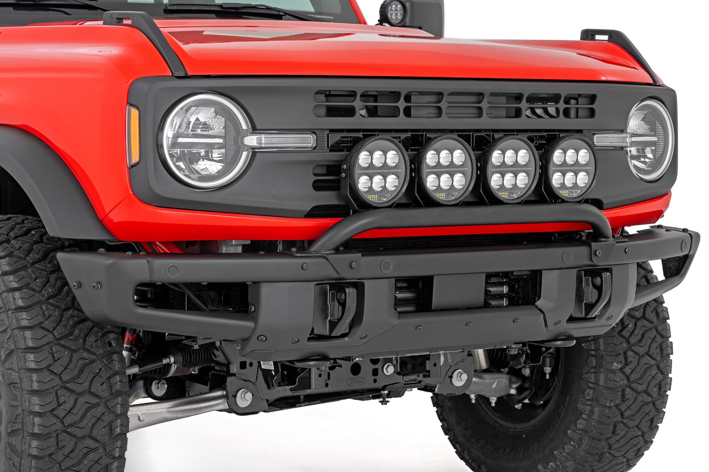Rough Country Light Bar Mount | 6.5 Inch Round LED (Quad) | OE Modular Steel | Ford Bronco (21-25)