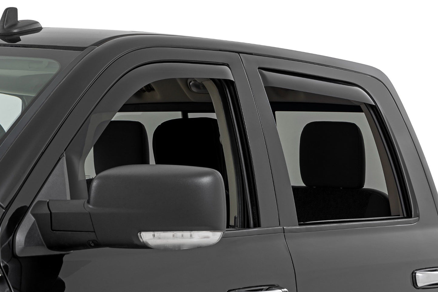 Rough Country Side Window Deflectors | In Channel Rain Guard | Ram 1500/2500/3500 (10-25 & Classic)