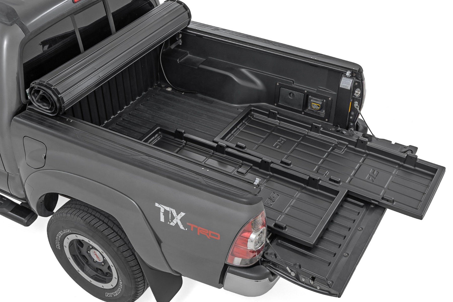 Rough Country Truck Bed Cargo Storage Tray | Mid-Size Bed Storage Tray | Easy Access