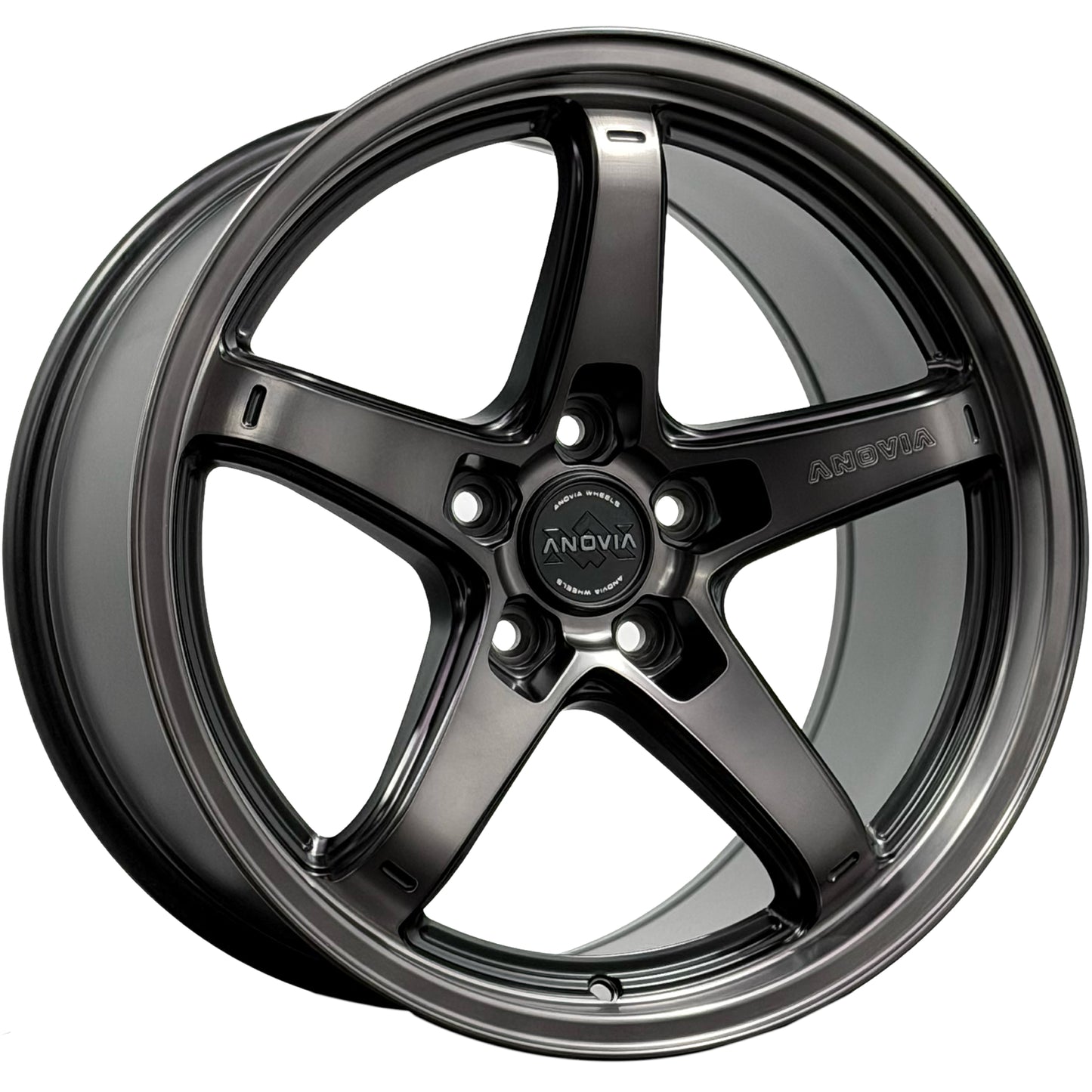 Anovia AN-5S Custom Wheel Black Machined Dark Tint