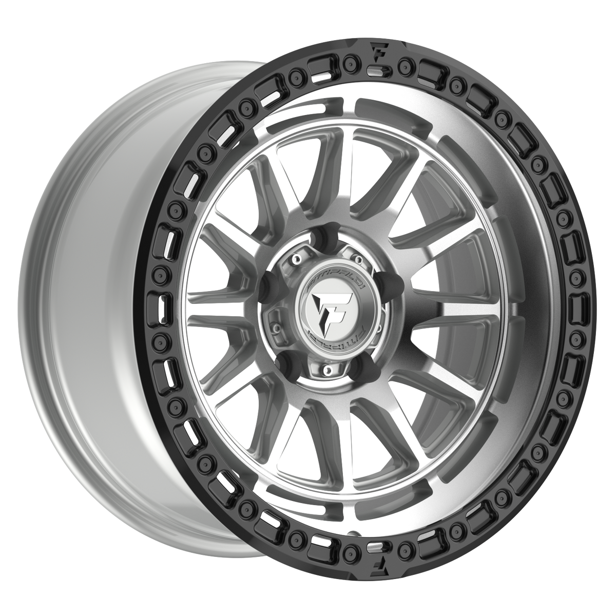 Fittipaldi FT114 Custom Wheel Machined Silver with Satin Black Lip