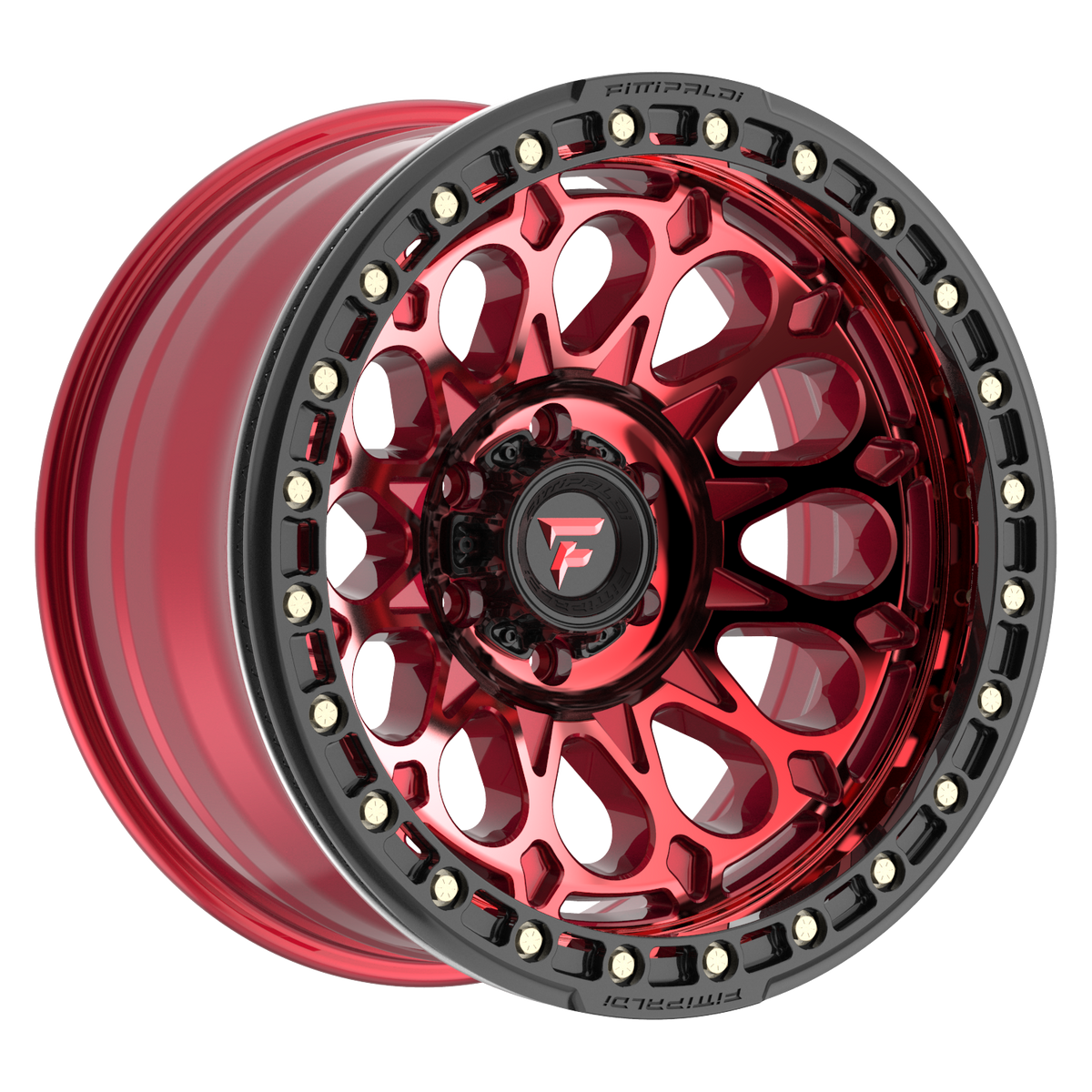 Fittipaldi FB153 Custom Wheel Gloss Red Machined with Red Tint and Gloss Black Ring