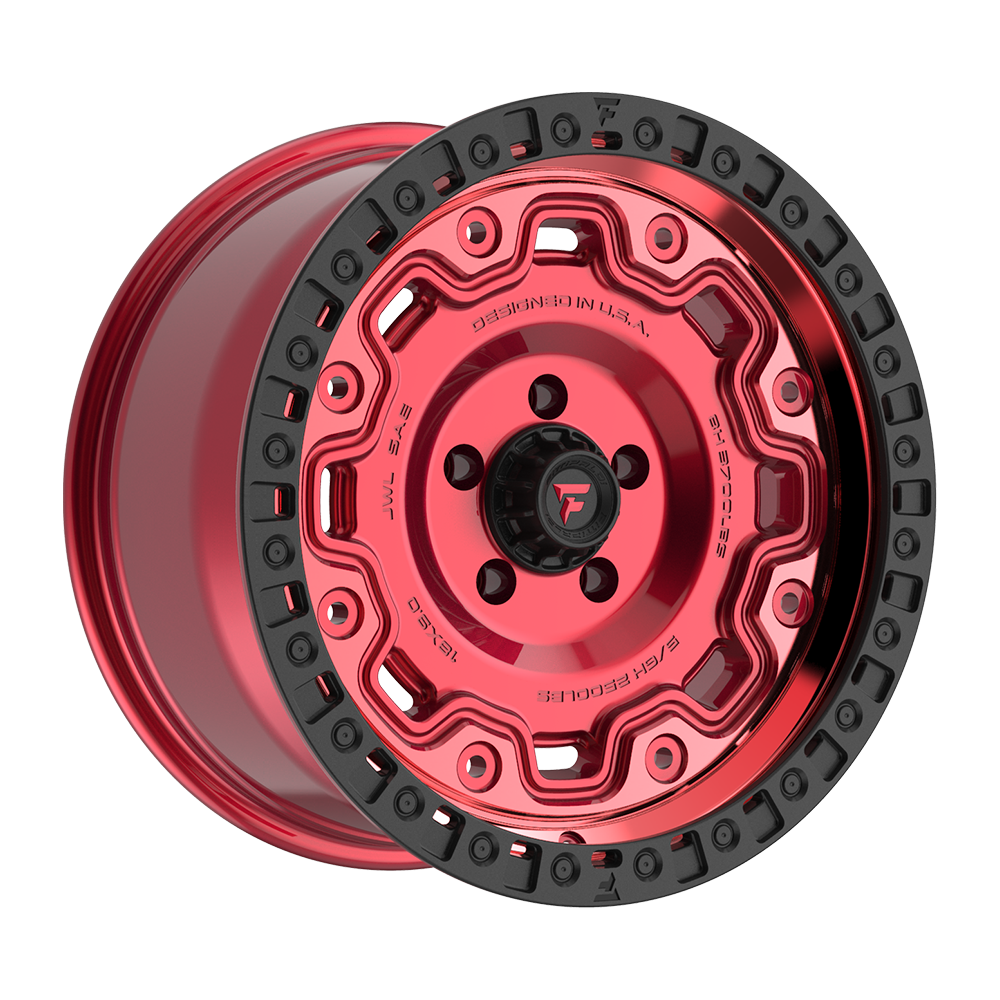 Fittipaldi FT100 Custom Wheel Gloss Red with Machined Face, Red Tint, and Satin Black Lip