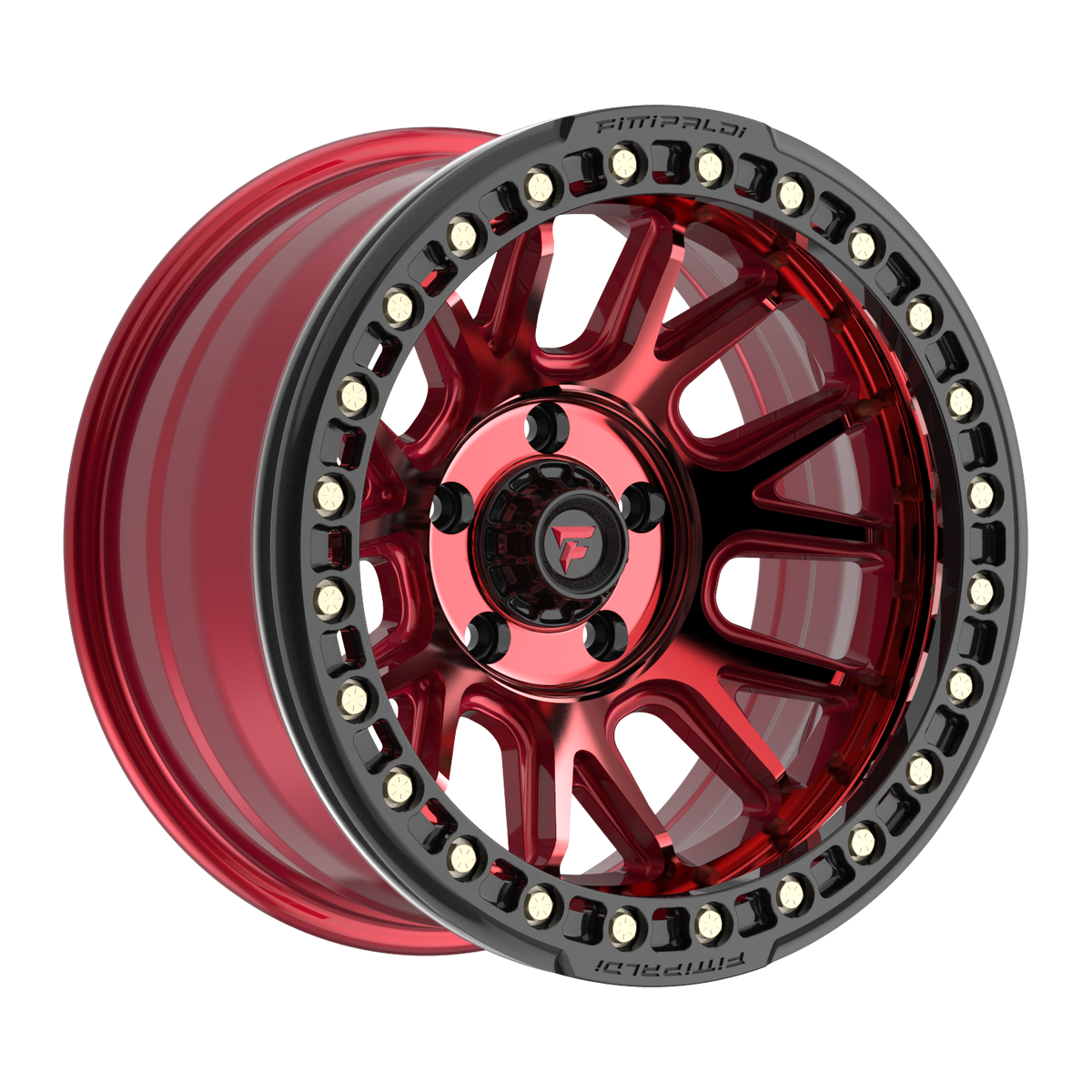 Fittipaldi FB151 Custom Wheel Gloss Red Machined with Red Tint and Gloss Black Ring