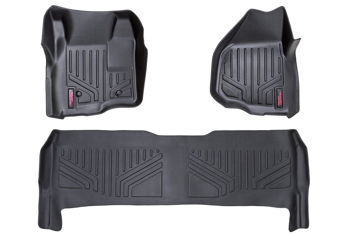 Rough Country Floor Mats | FR & RR | Depressed Pedal | Ford F-250/F-350 Super Duty (11-16)