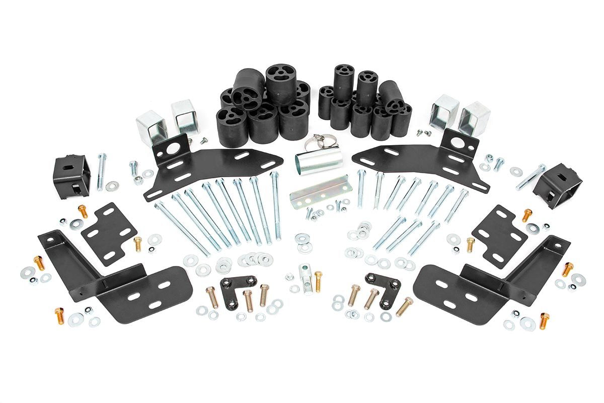 Rough Country Body Lift w/Bump Brckt | FR & RR | 3" | Chevy C1500/K1500 Truck (95-99)