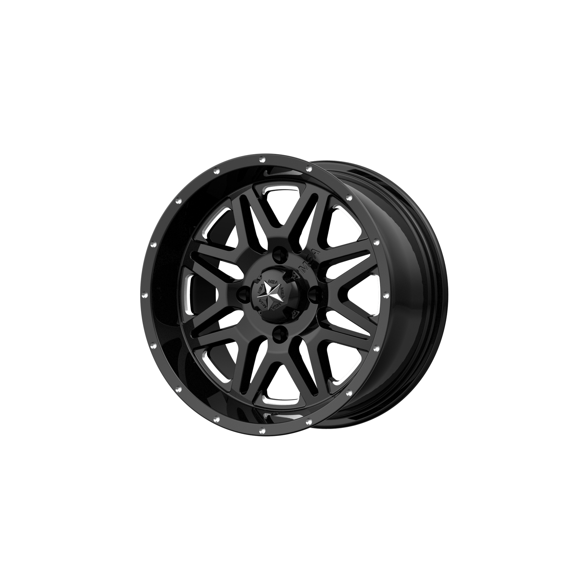 MSA Offroad Wheels M26 VIBE MILLED GLOSS BLACK