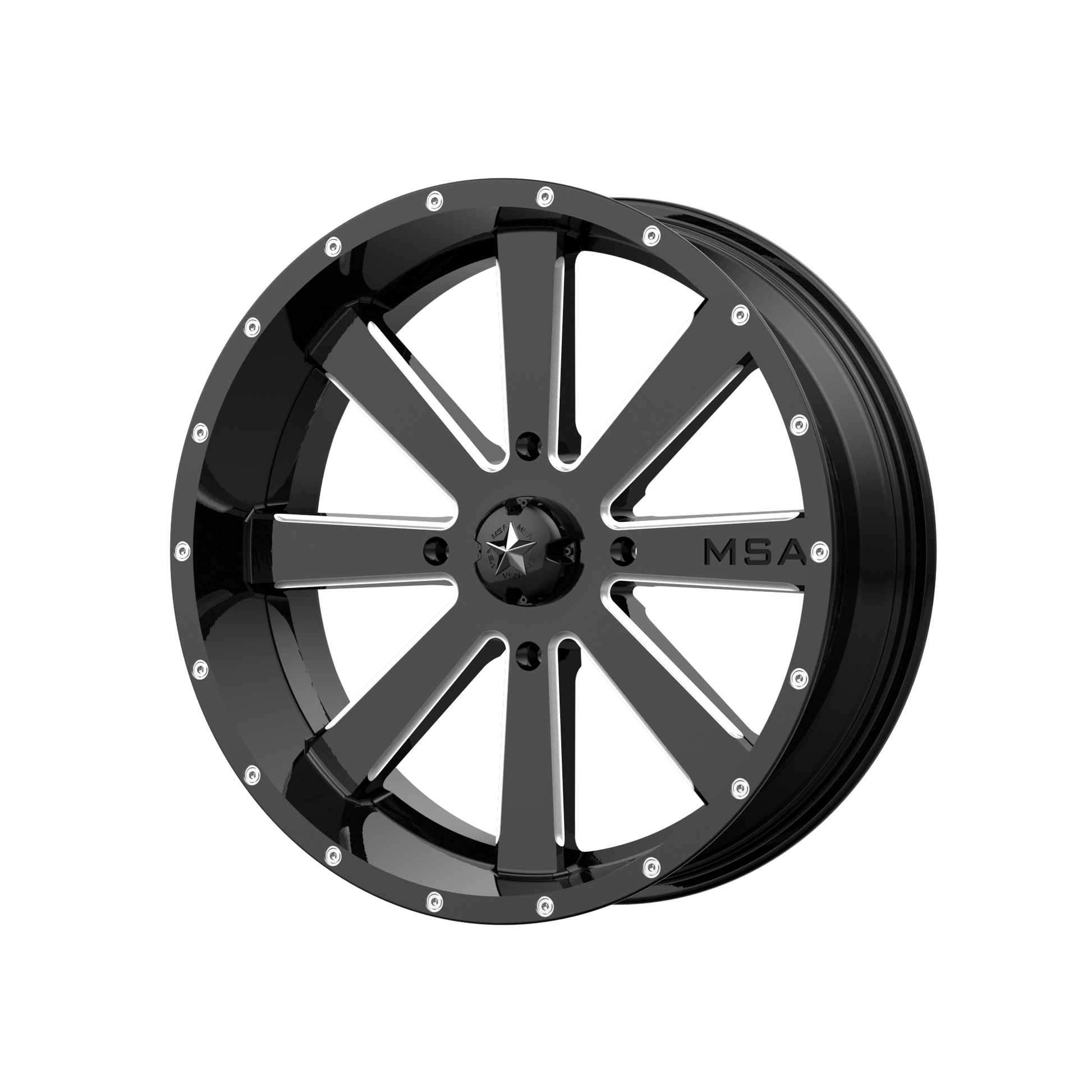 MSA Offroad Wheels M34 FLASH GLOSS BLACK MILLED