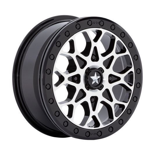 MSA Offroad Wheels M48 PORTAL BEADLOCK GLOSS BLACK MACHINED WITH GLOSS BLACK RING
