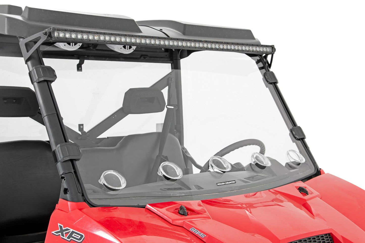 Rough Country Vented Full Windshield | Scratch Resistant | Polaris Ranger 1000/Ranger XP 900/1000