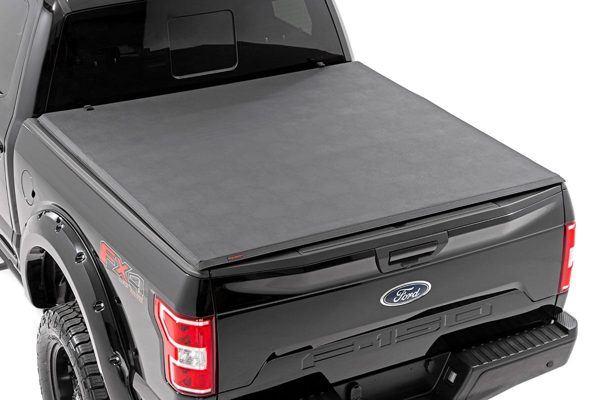 Rough Country Soft Tri-Fold Bed Cover | 5'7" Bed | Ford F-150 (15-20)/Raptor (17-20)