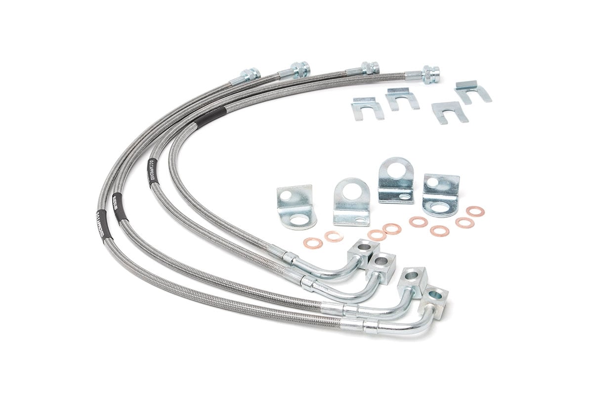Rough Country Brake Lines | Stainless | FR & RR | 4-6 Inch Lift | Jeep Wrangler JK/Wrangler Unlimited (07-18)