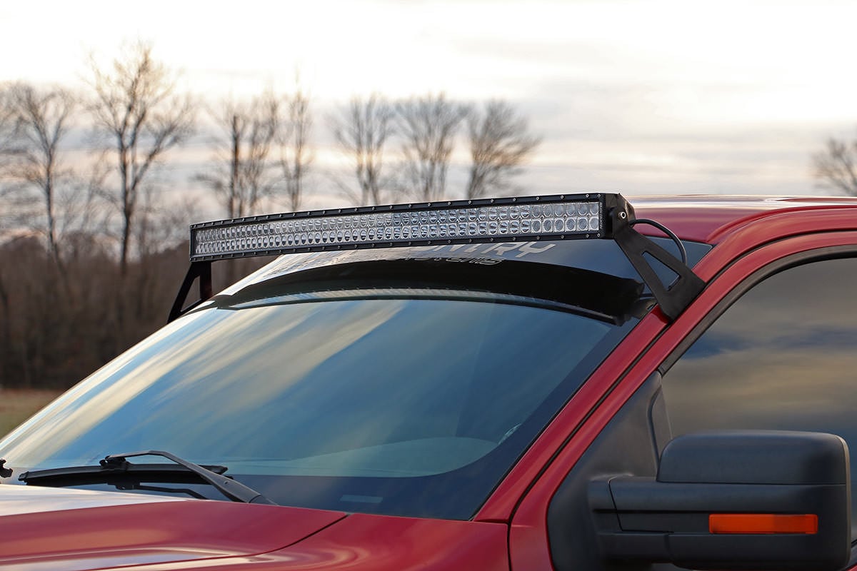 Rough Country LED Light Mount | Upper Windshield | 54" Curved | Ford F-150 2WD/4WD (04-14)