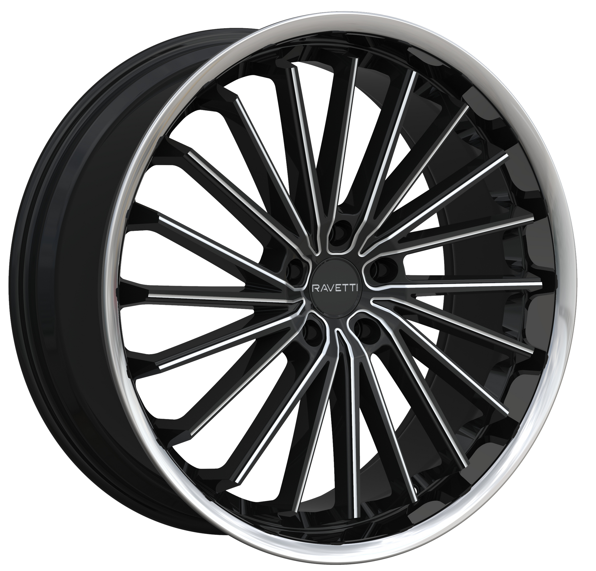 RAVETTI M14 BLACK AND MILLED STAINLESS LIP