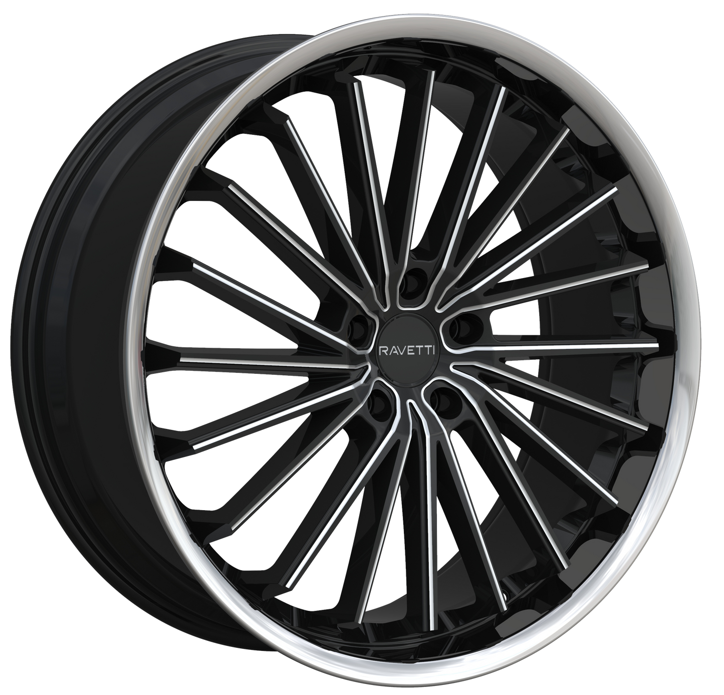 RAVETTI M14 BLACK AND MILLED STAINLESS LIP